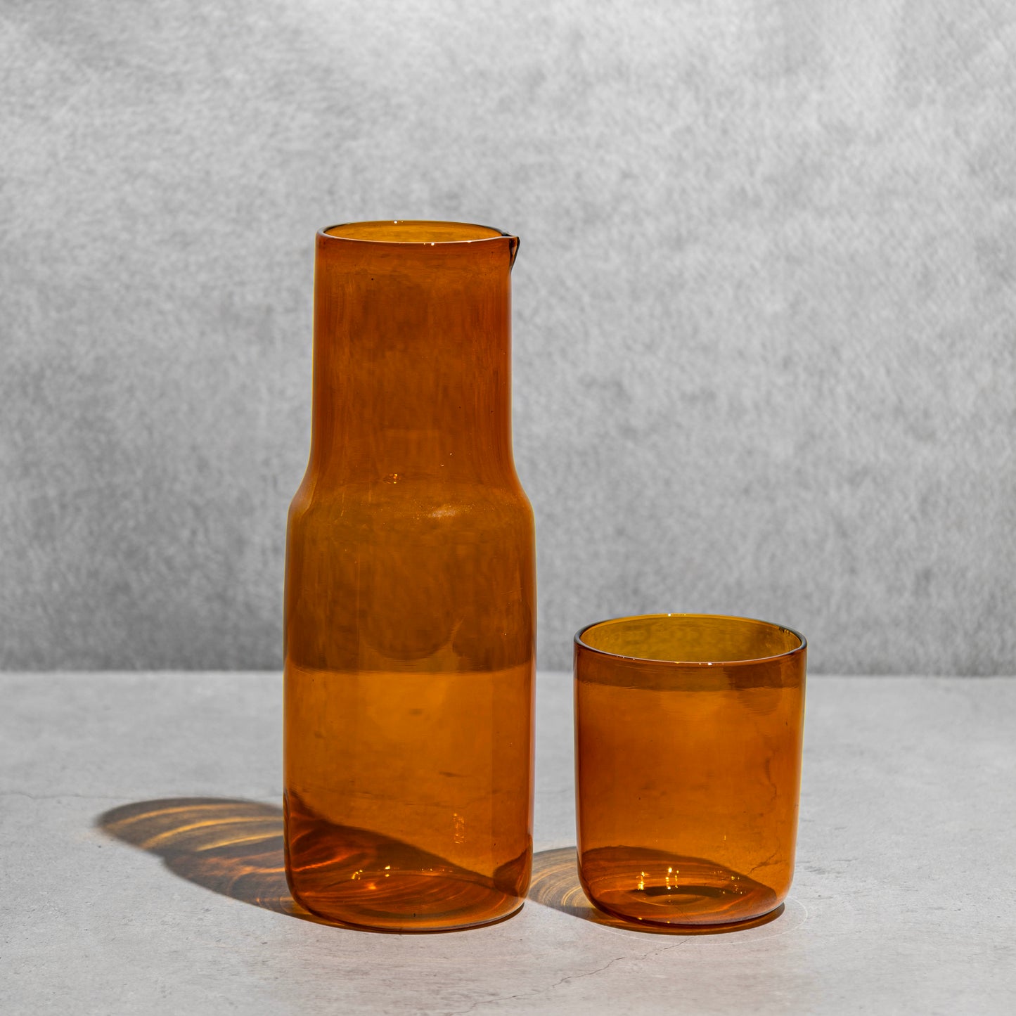Tinted Glass Carafe- Rust