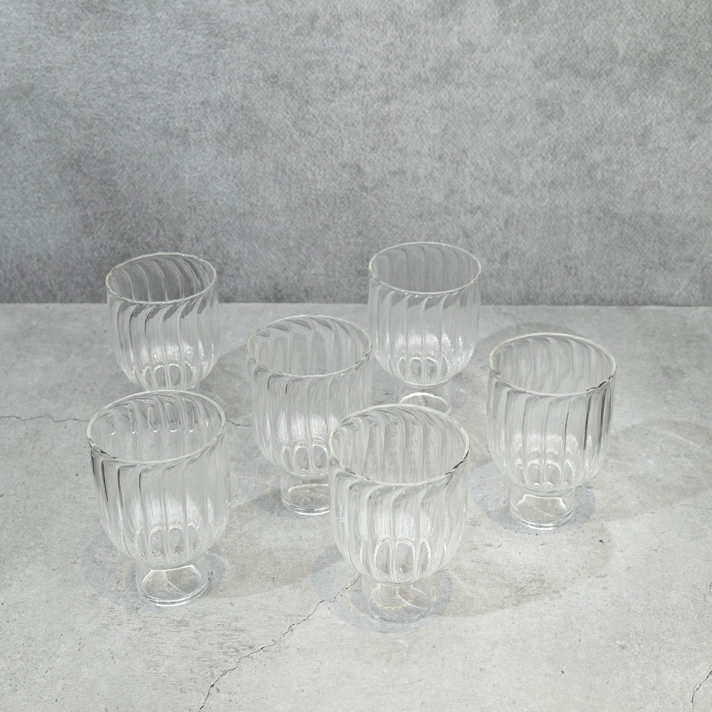 Tall Clear Ribbed Cocktail Glass- Set of 6