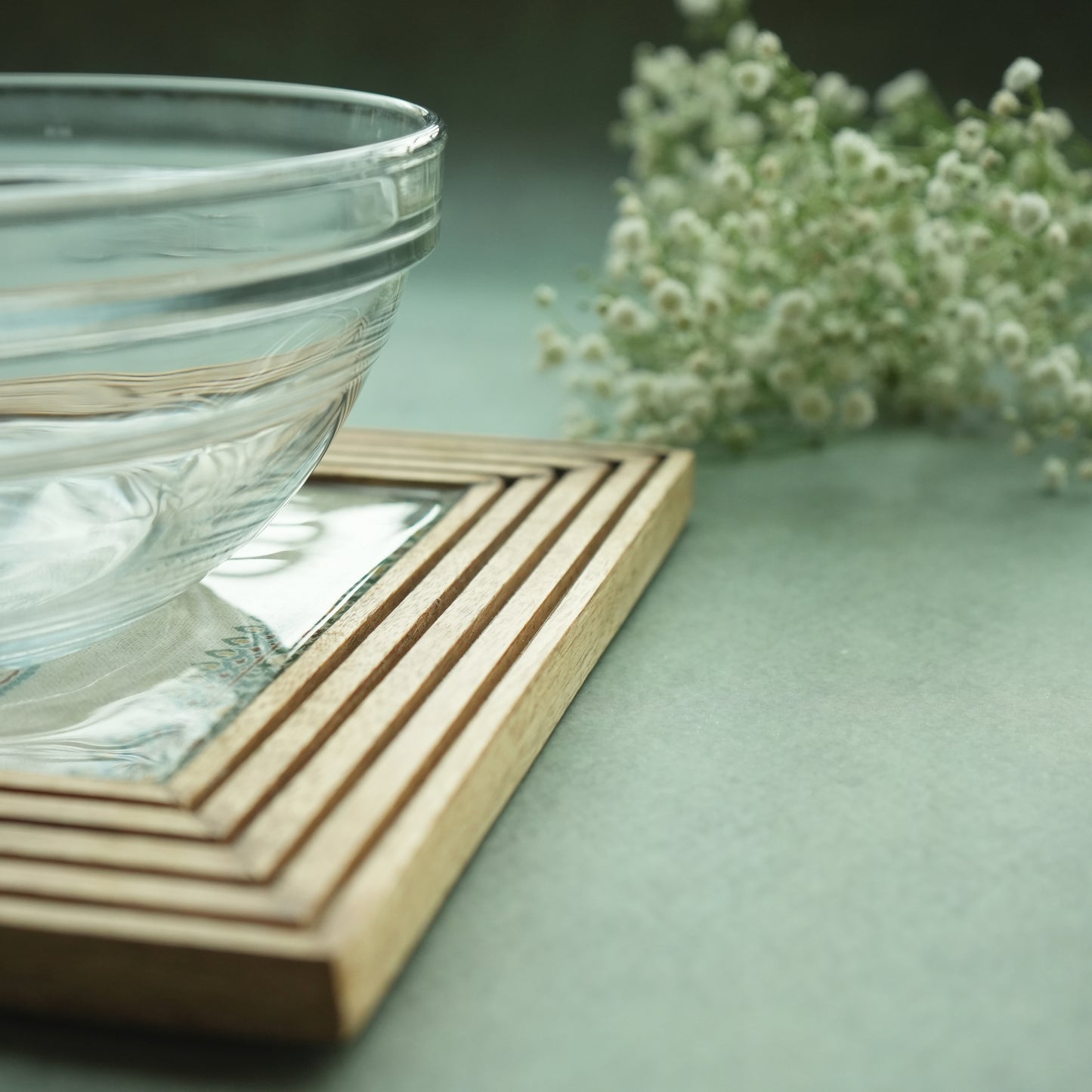 Spring Square Wooden Trivet