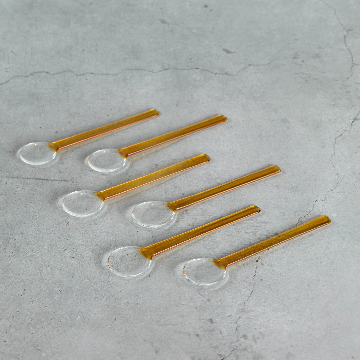 Rust Tinted Glass Dessert Spoon Set