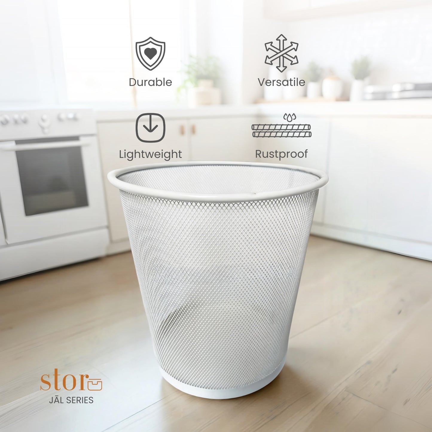 Round Mesh Trash Can