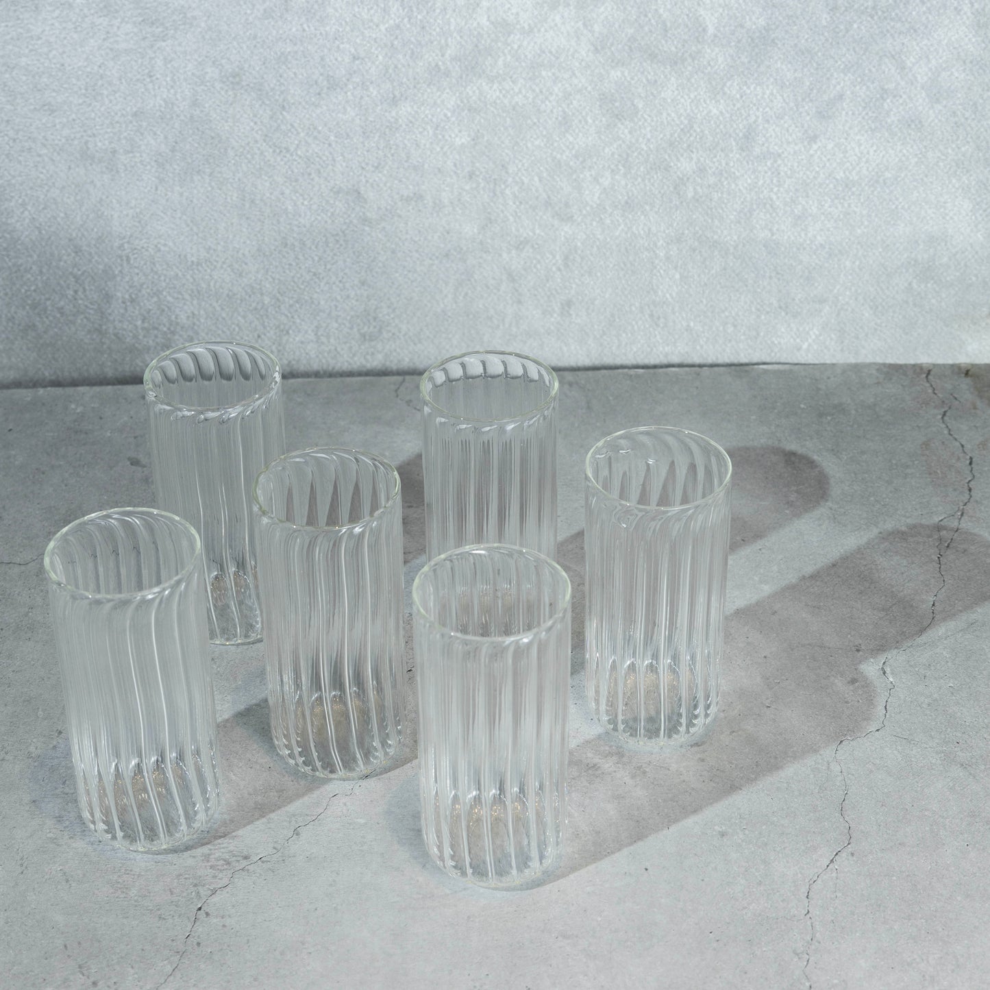 Clear Ribbed Cocktail Glass- Set of 6