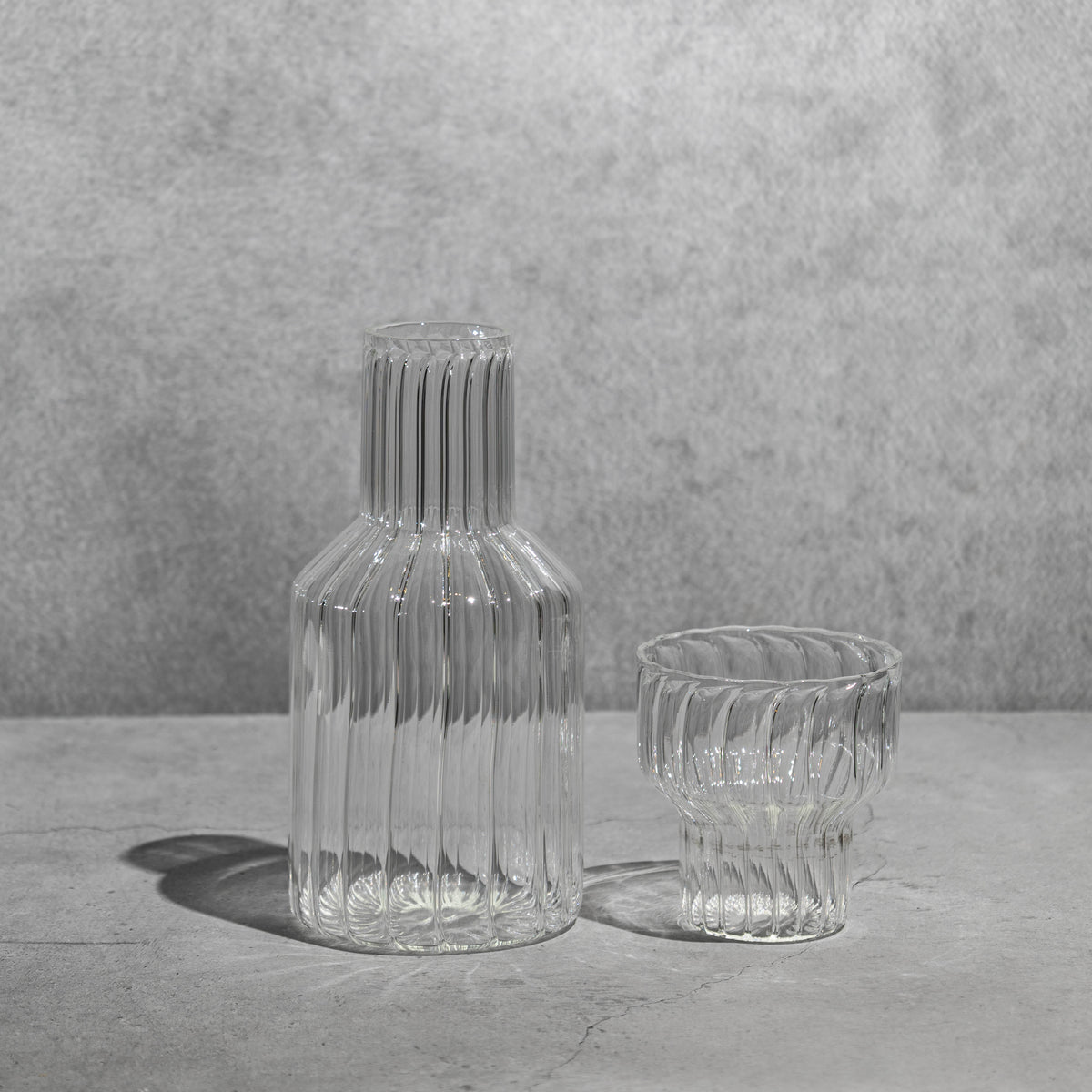 Carafe Ribbed Clear Ribbed Carafe- Short – SoHome