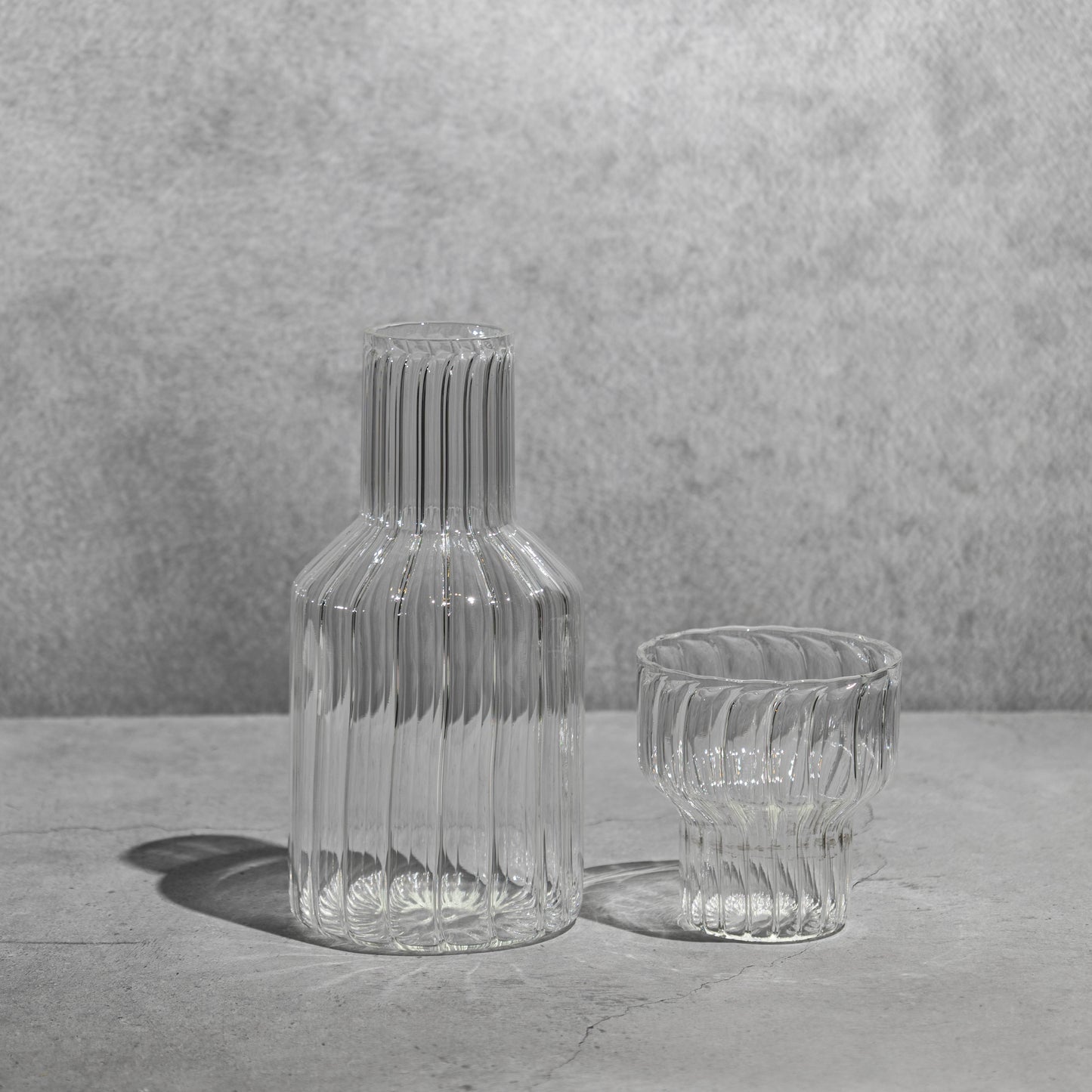 Clear Ribbed Carafe- Short