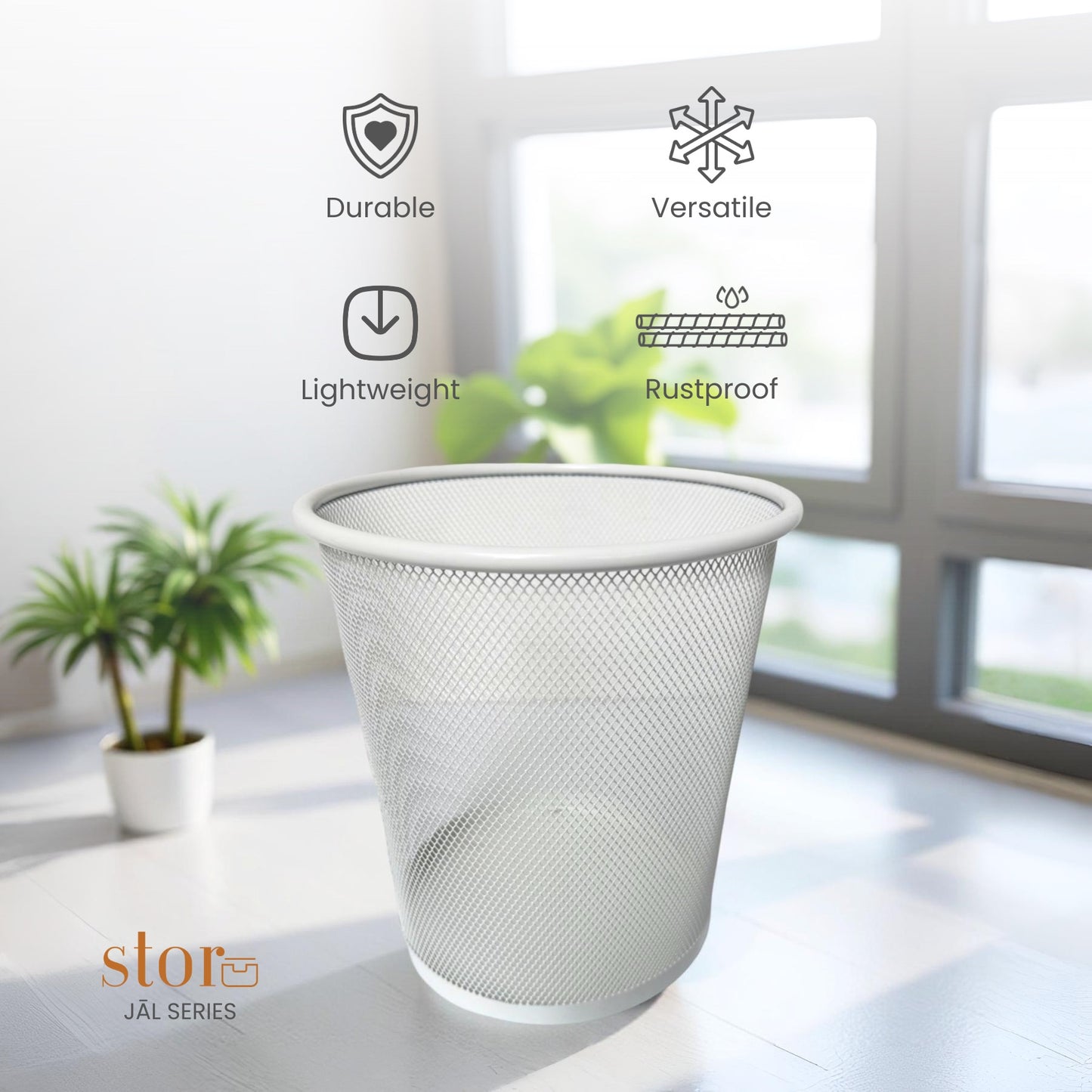 Round Mesh Trash Can