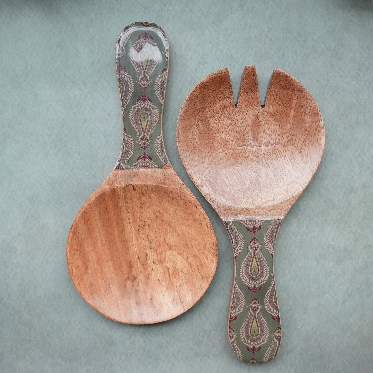 Paisley Wooden Salad Servers