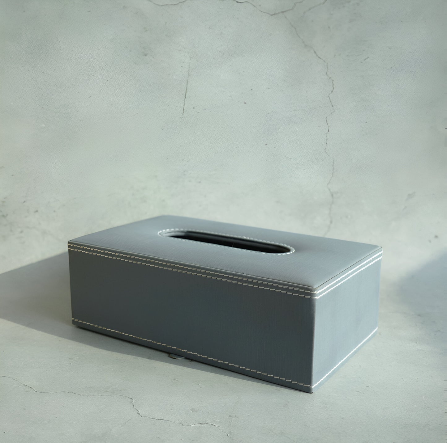 Powder Blue PU Leather Tissue Box - Rectangle