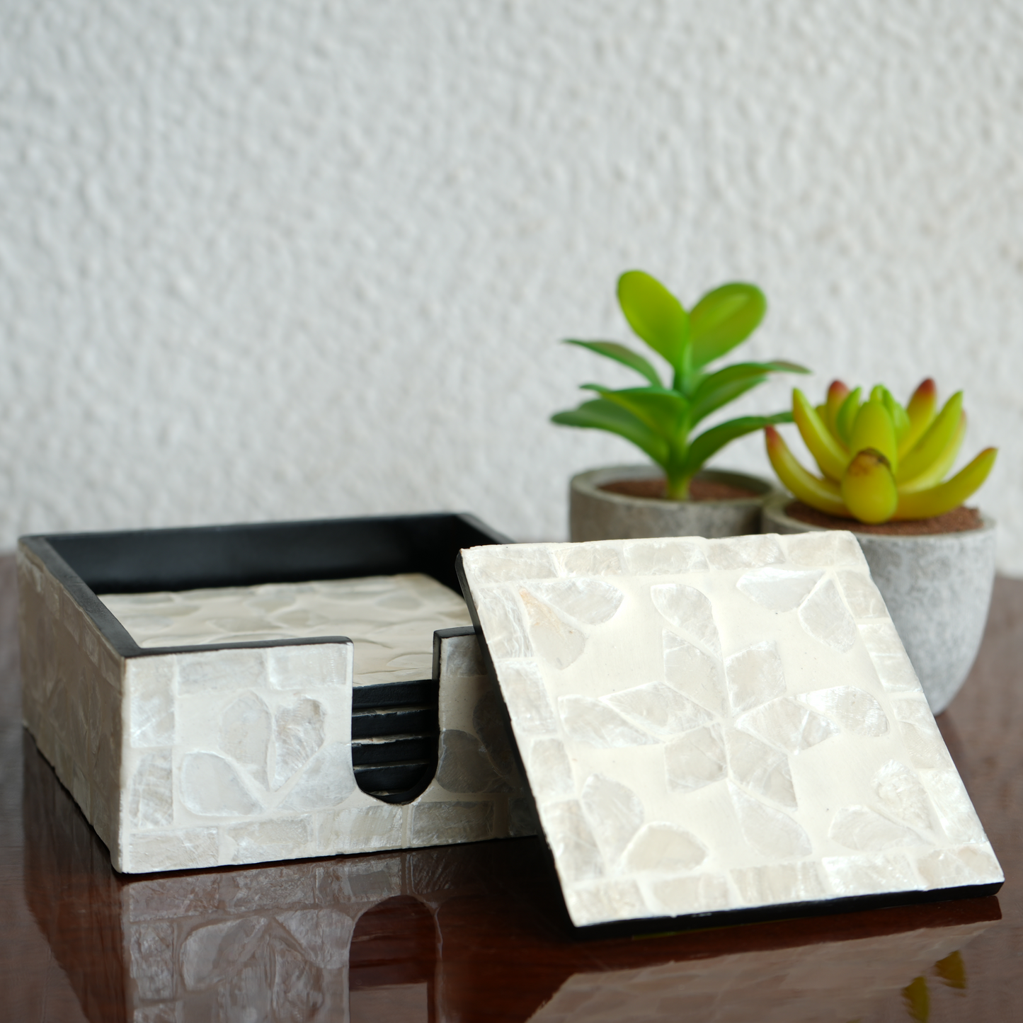 Mother-of-Pearl Coasters - Pearl White
