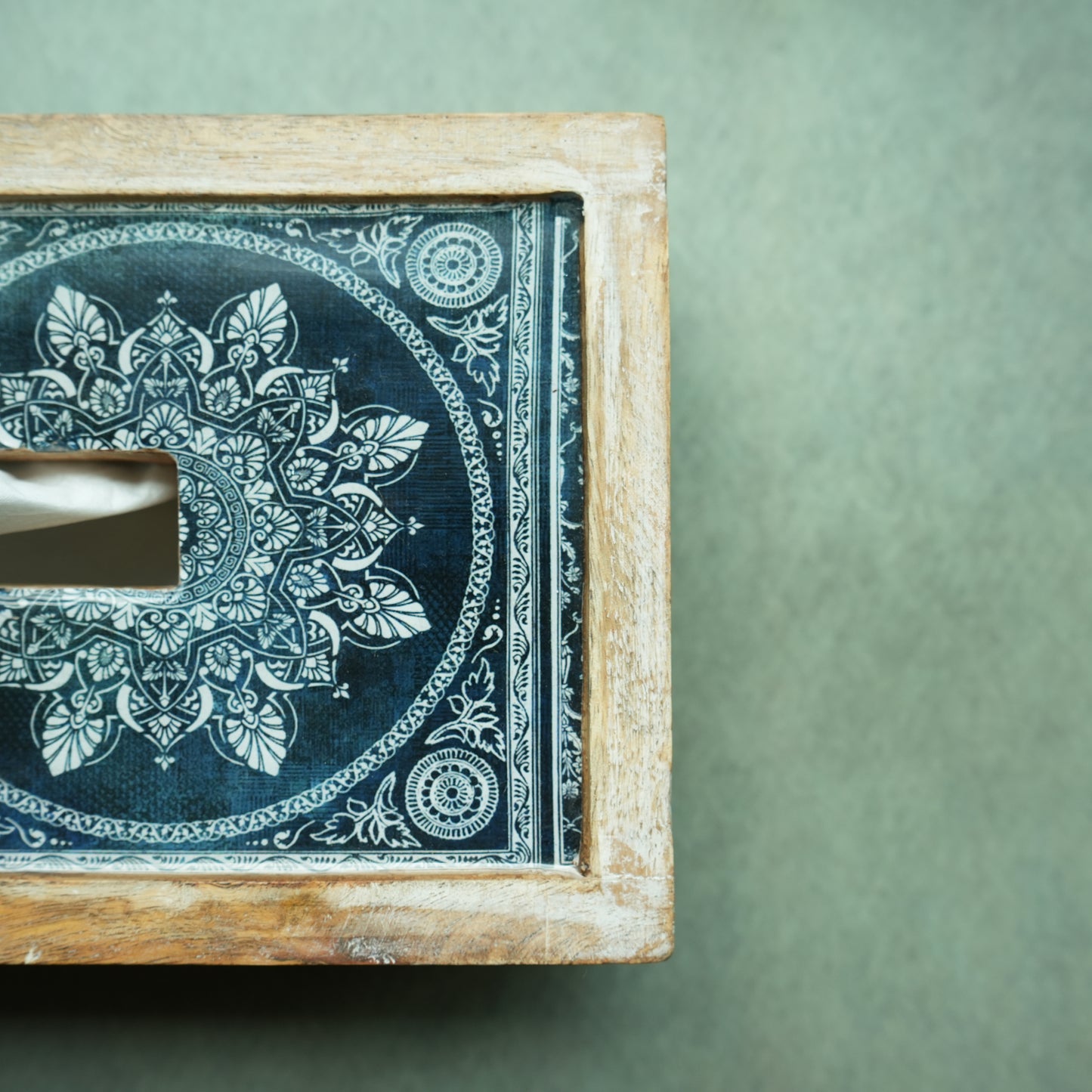 Iris Rectangle Wooden Tissue Box