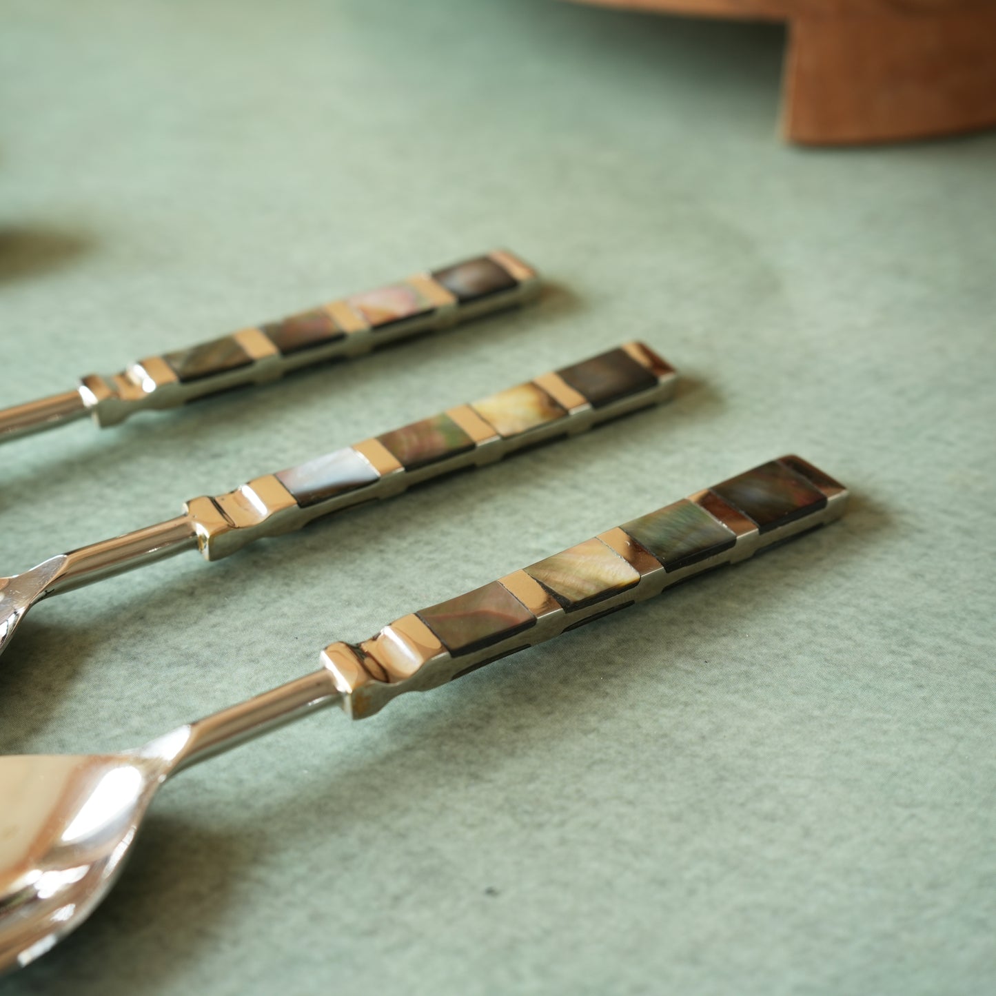 Black Mother-of- Pearl Stainless Steel Tea Spoon Set