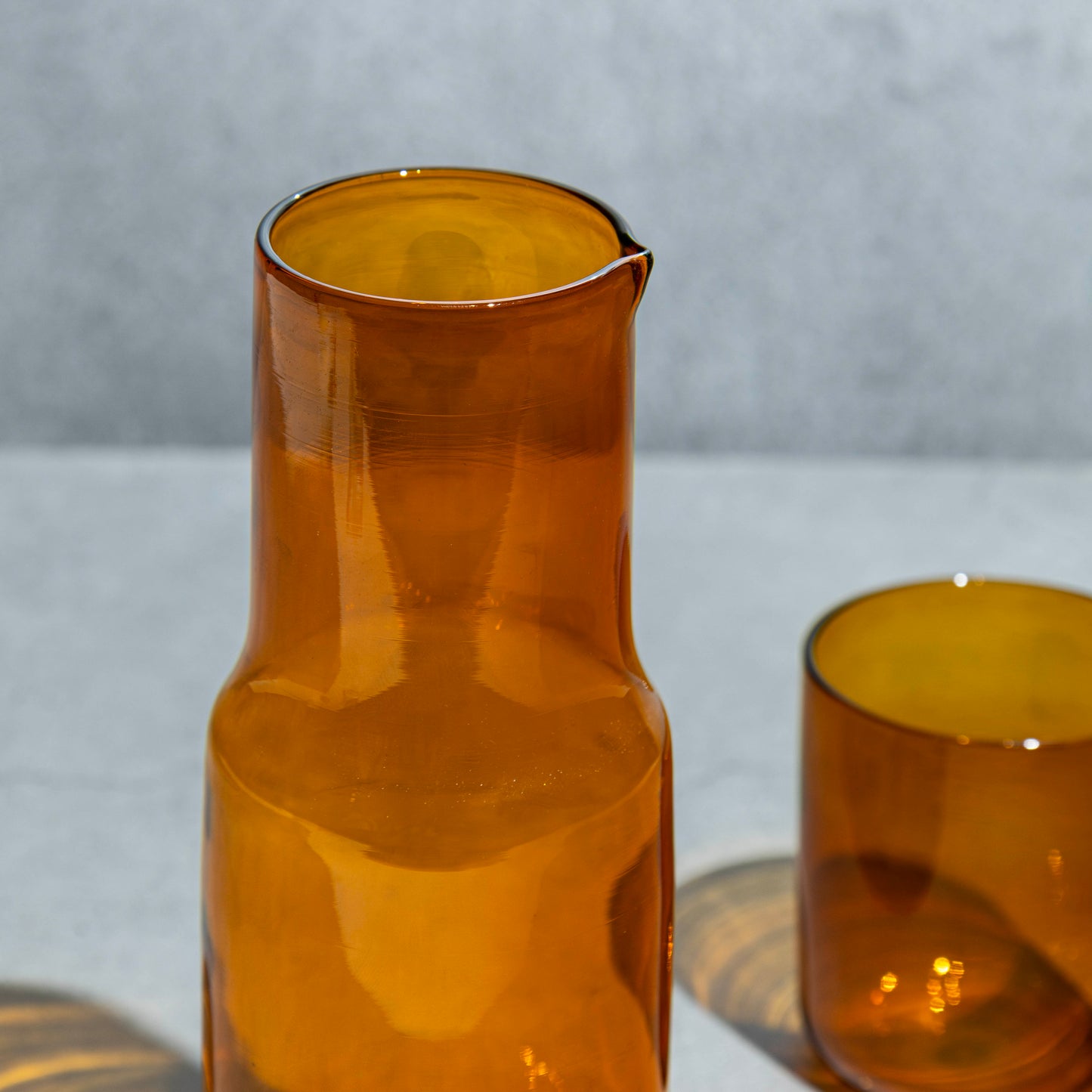 Tinted Glass Carafe- Rust