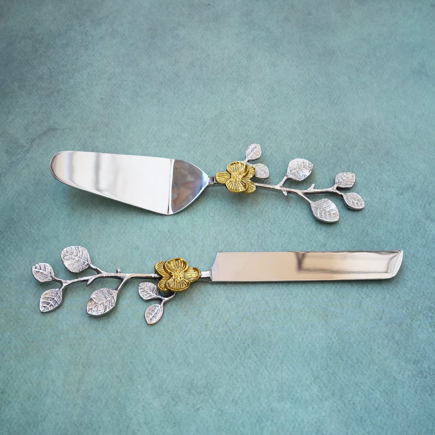 Orchid Cake Lifter & Knife Set