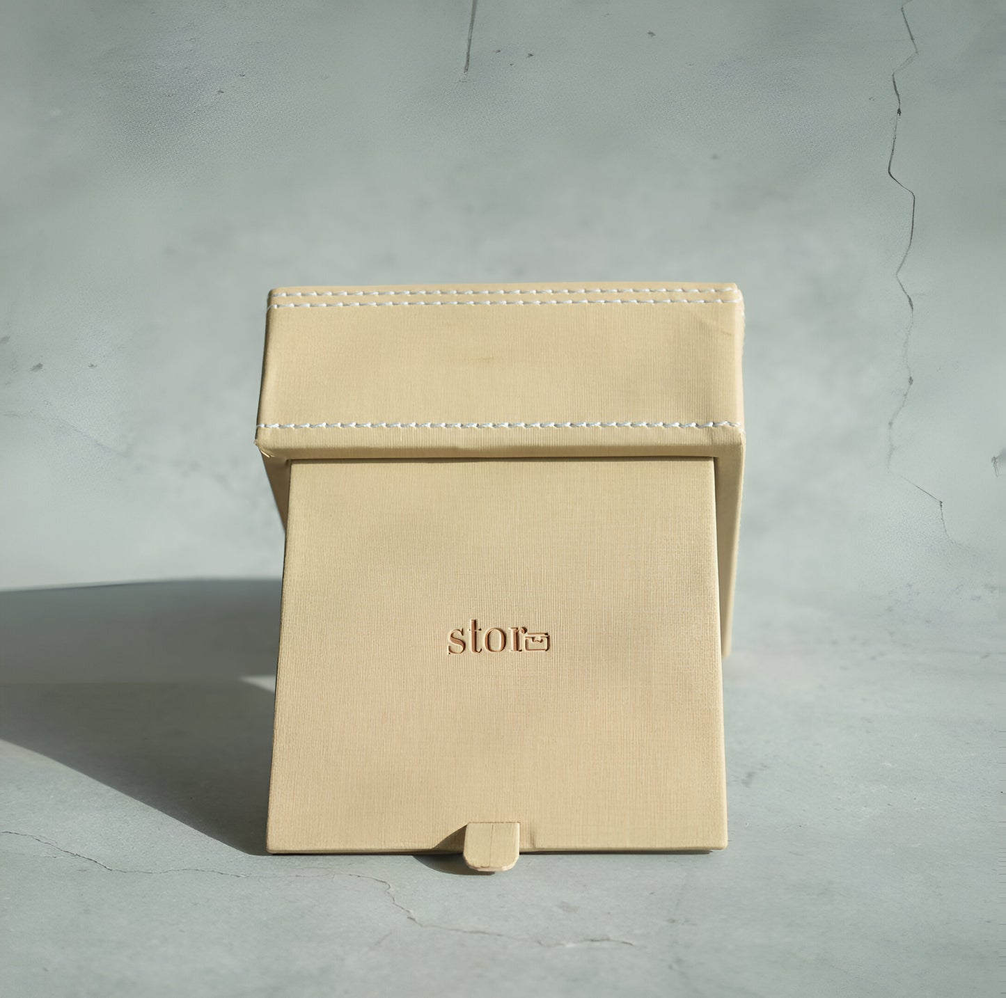 Sand Beige PU Leather Tissue Box - Square
