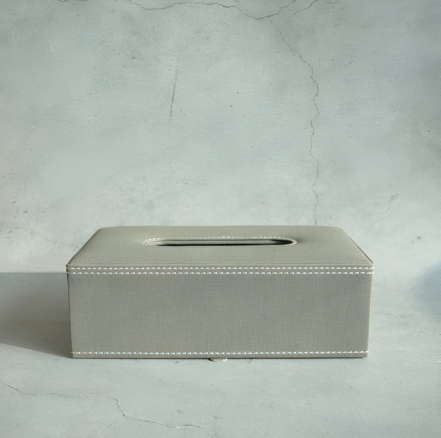 Stone Gray PU Leather Tissue Box - Rectangle