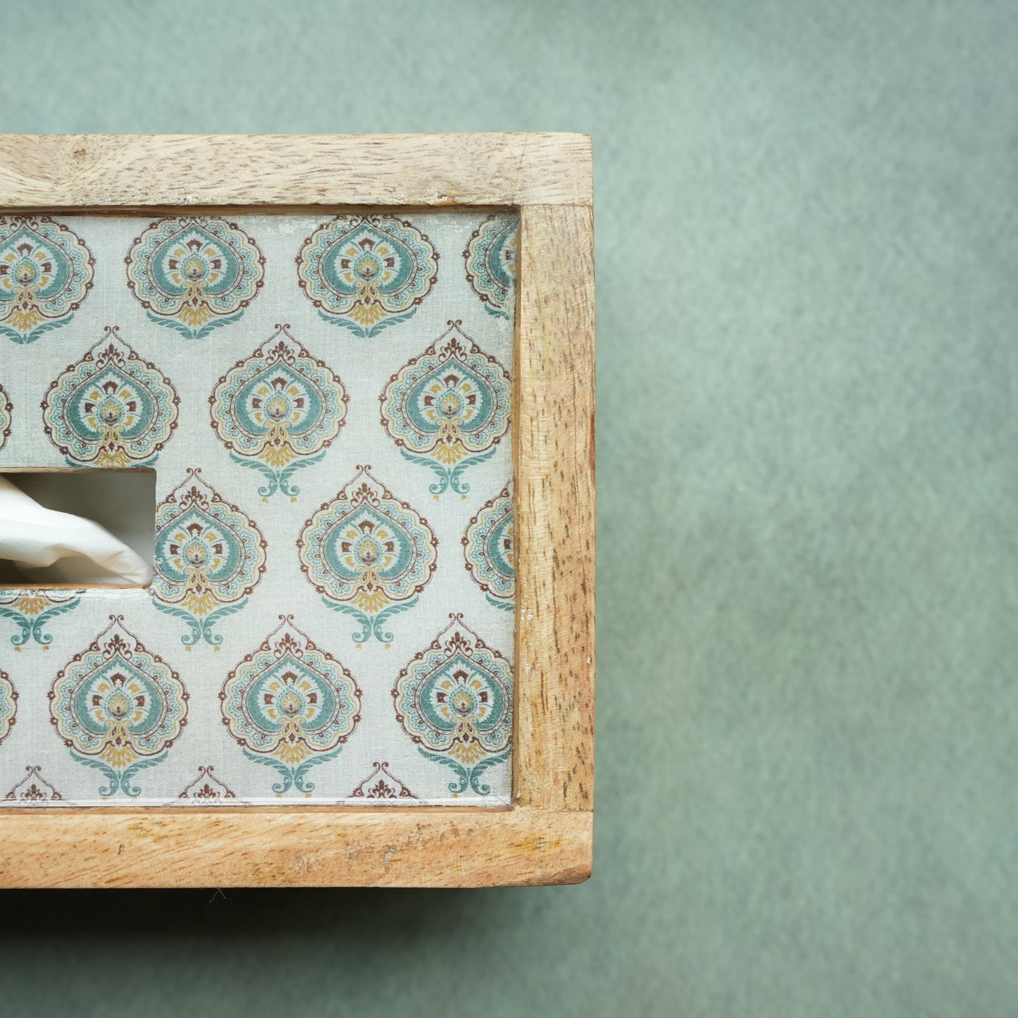Spring Rectangle Wooden Tissue Box