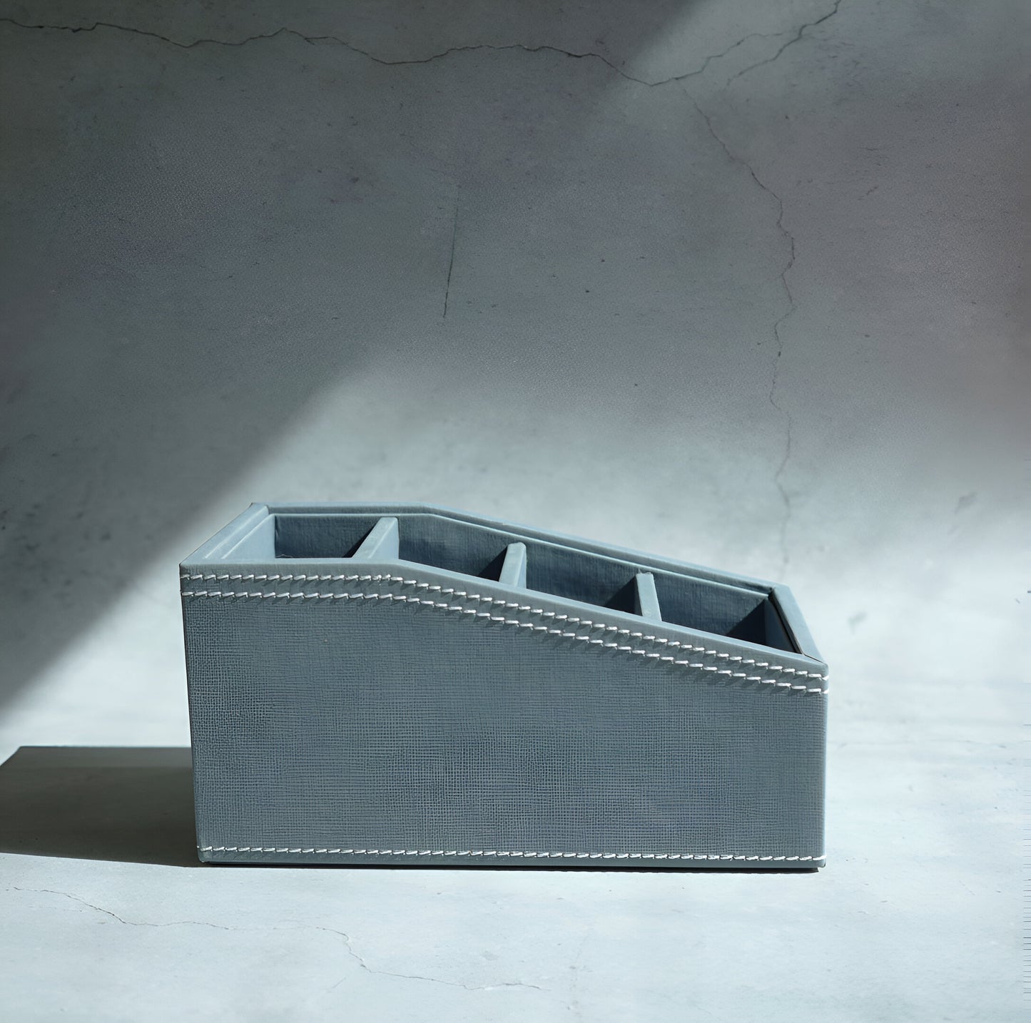 Powder Blue PU Leather Remote Control Organiser