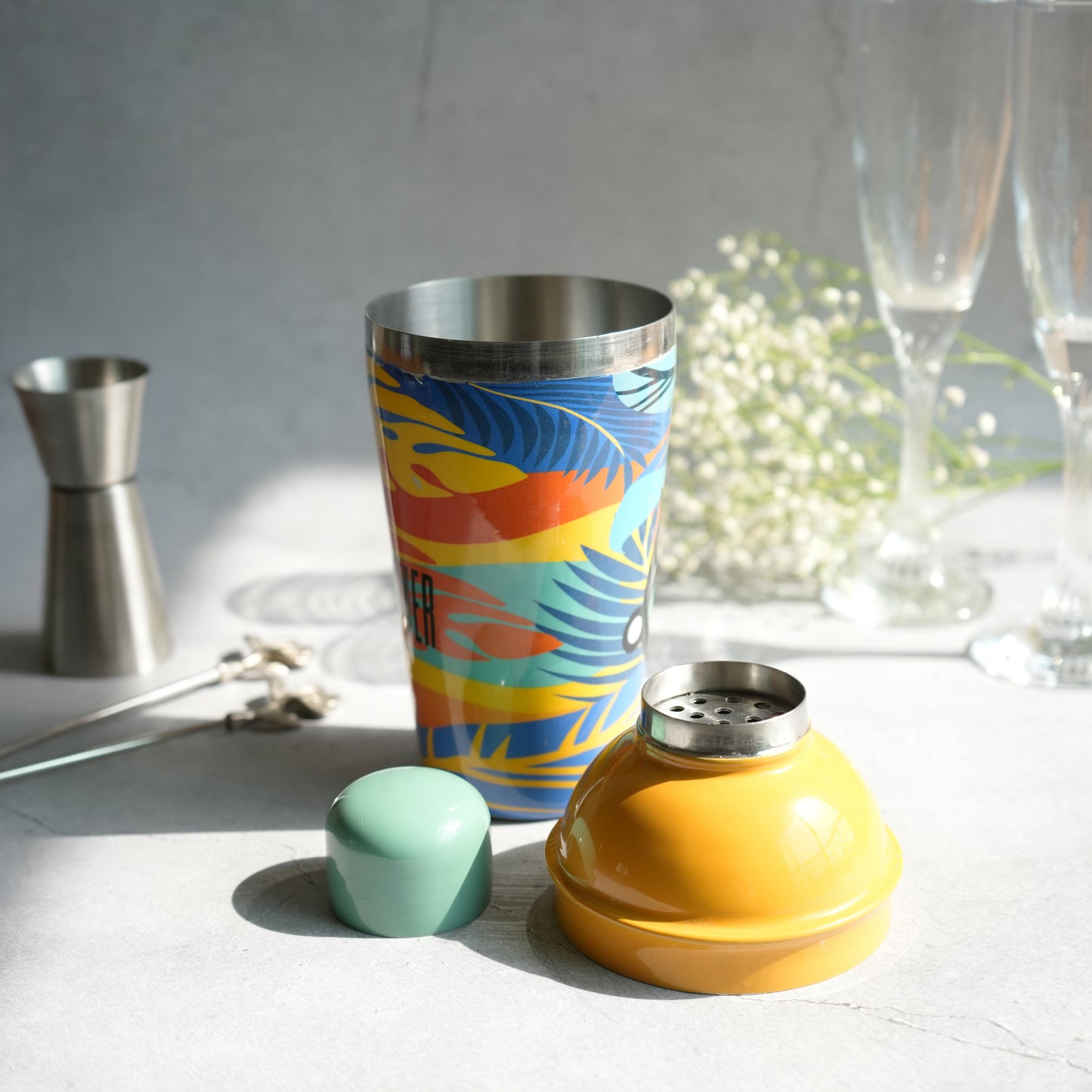 Multicoloured Stainless Steel Cocktail Shaker
