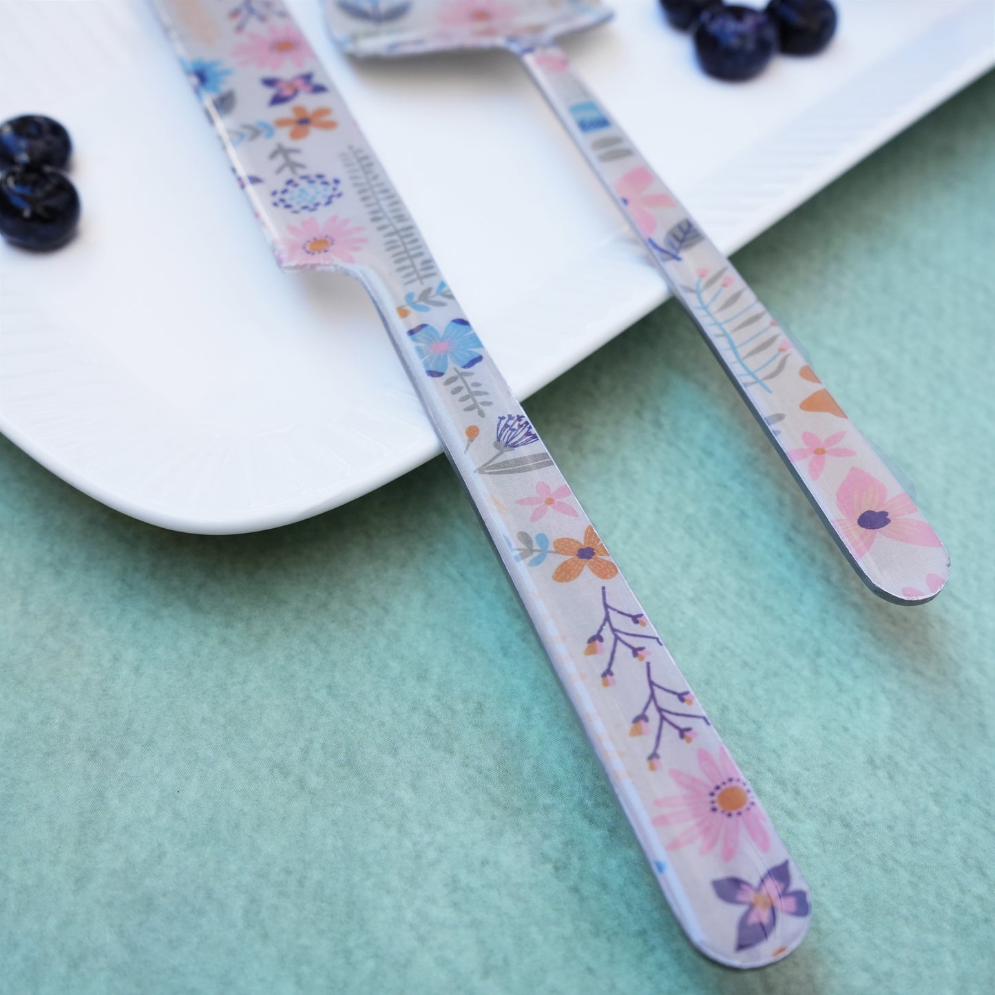 Floral Cake Lifter & Knife Set