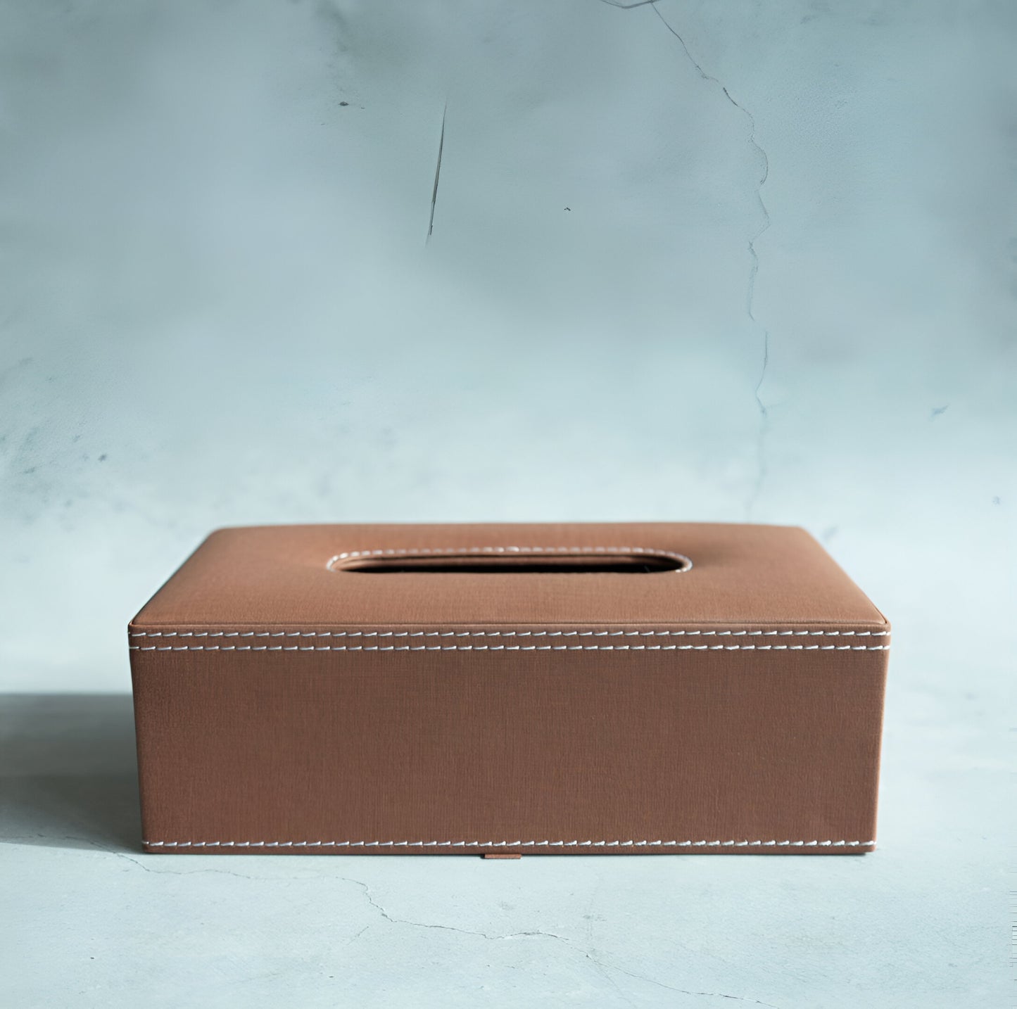 Umber Brown PU Leather Tissue Box - Rectangle