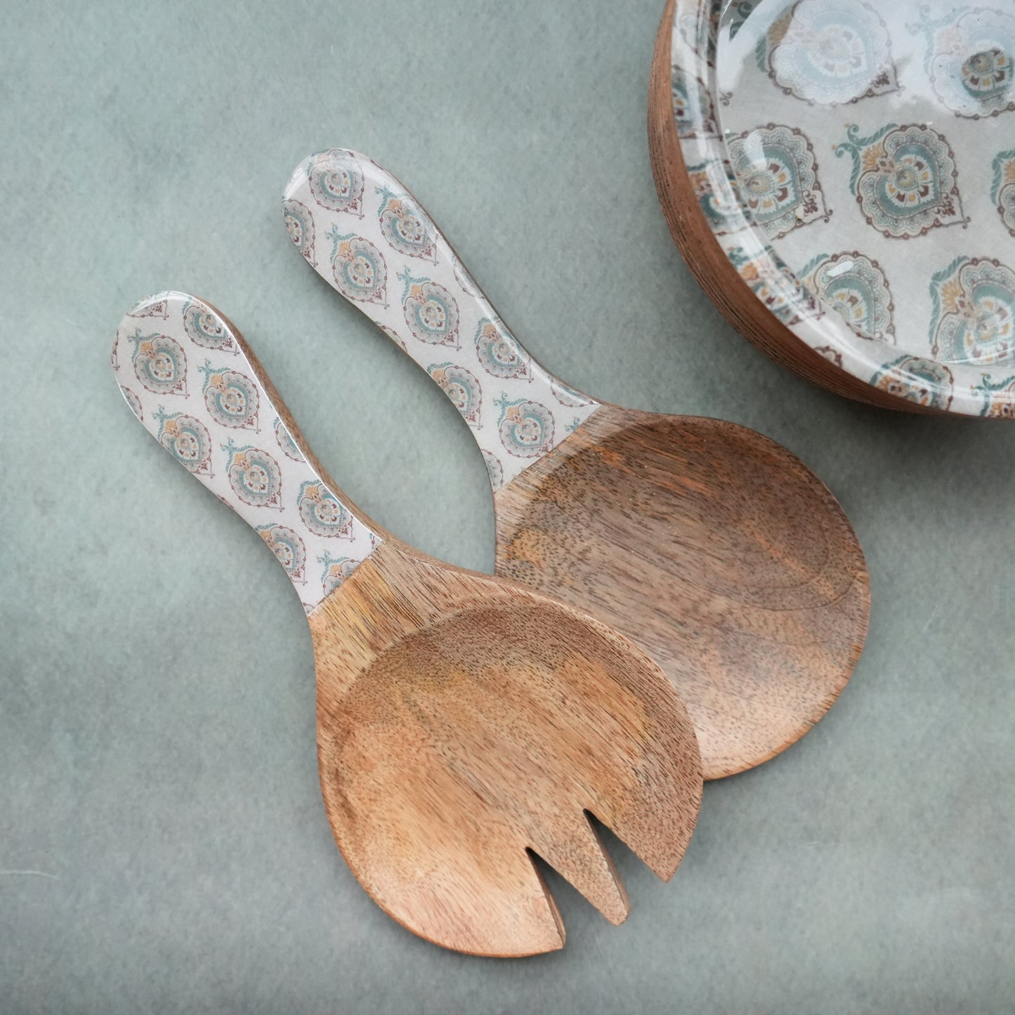 Spring Wooden Salad Servers
