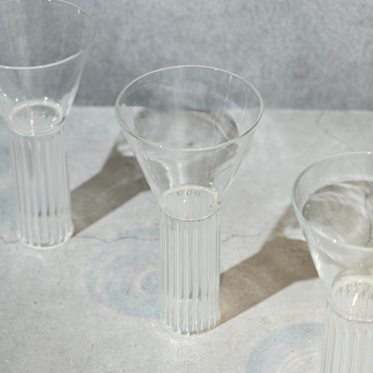 Clear Ribbed Cocktail Glass- Set of 4