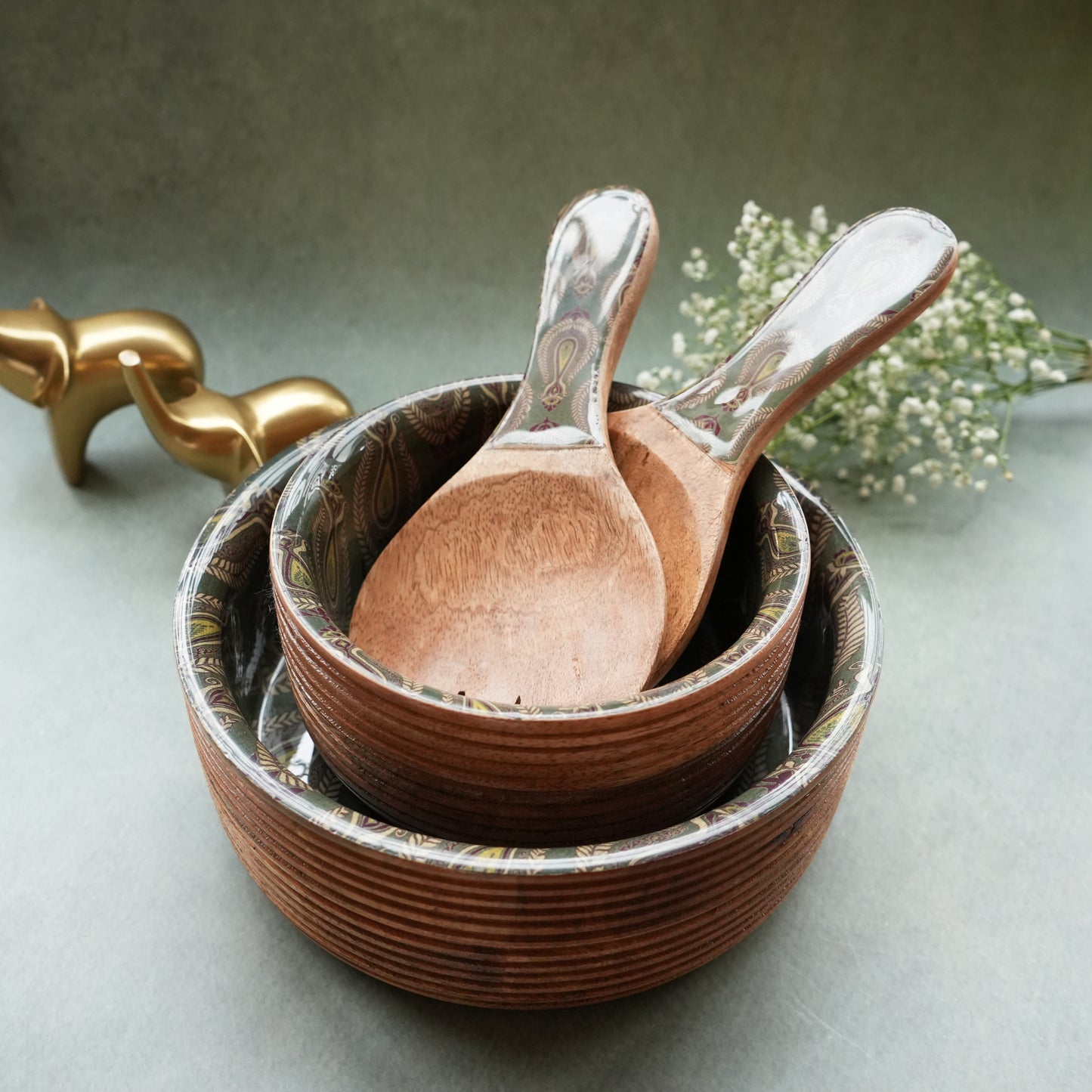 Paisley Round Salad Bowl- Small