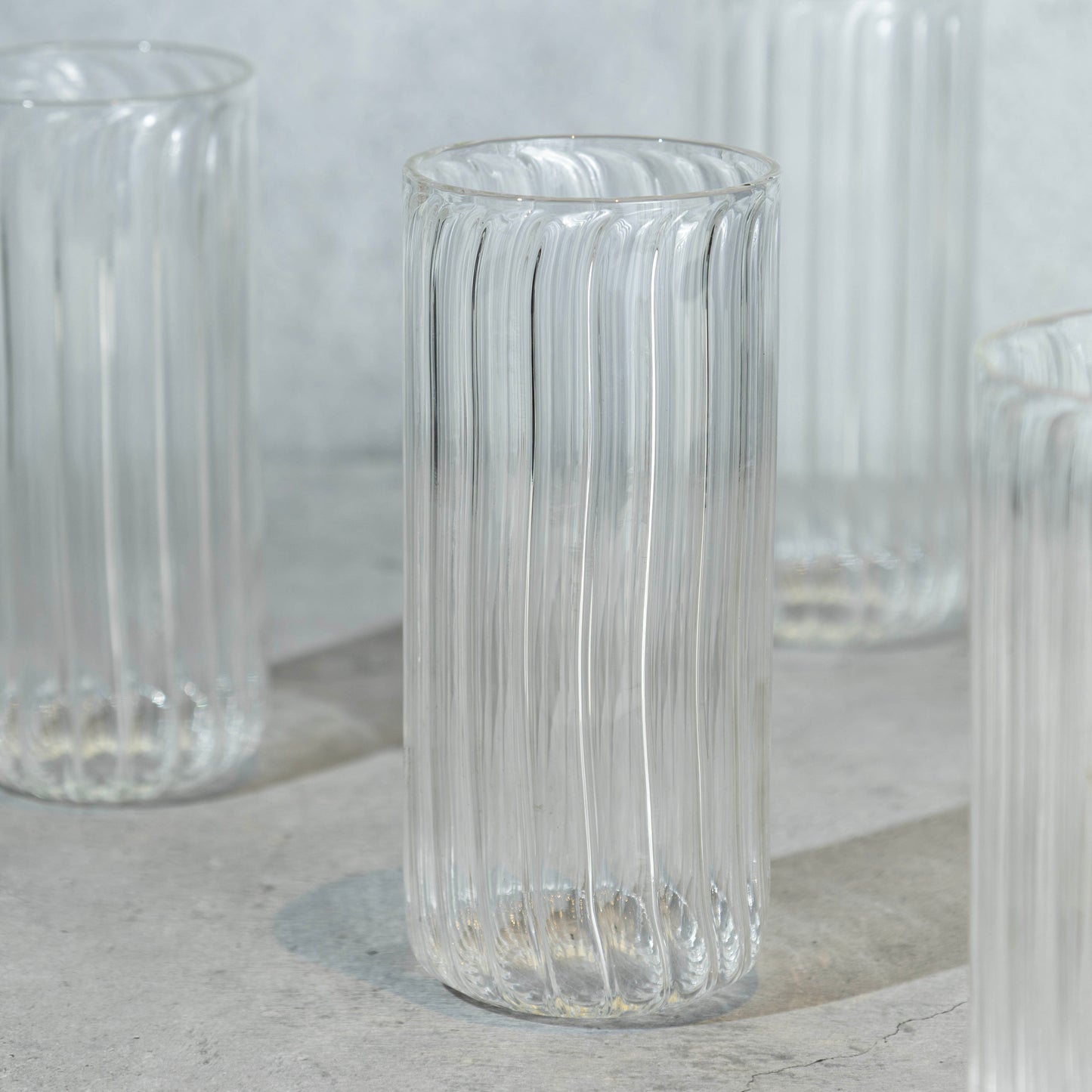 Clear Ribbed Cocktail Glass- Set of 6