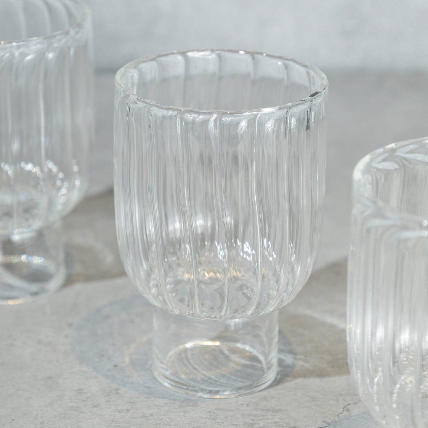 Tall Clear Ribbed Cocktail Glass- Set of 6