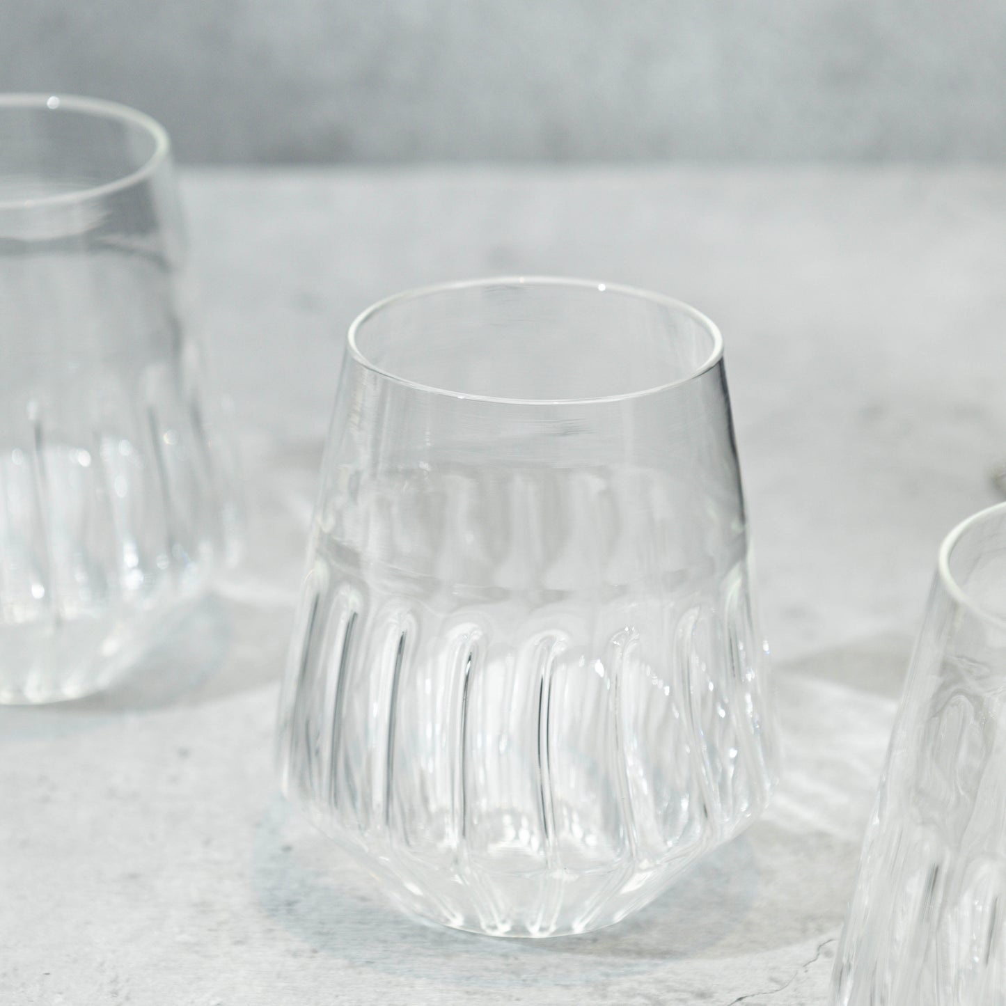 Clear Ribbed Cocktail Glass- Set of 6