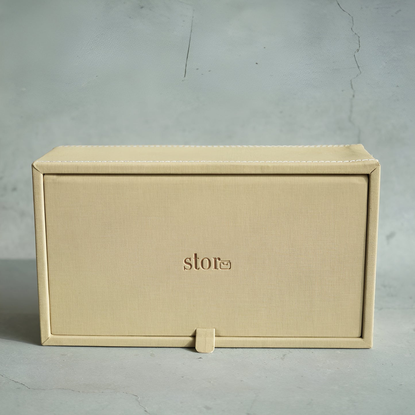 Sand Beige PU Leather Tissue Box - Rectangle
