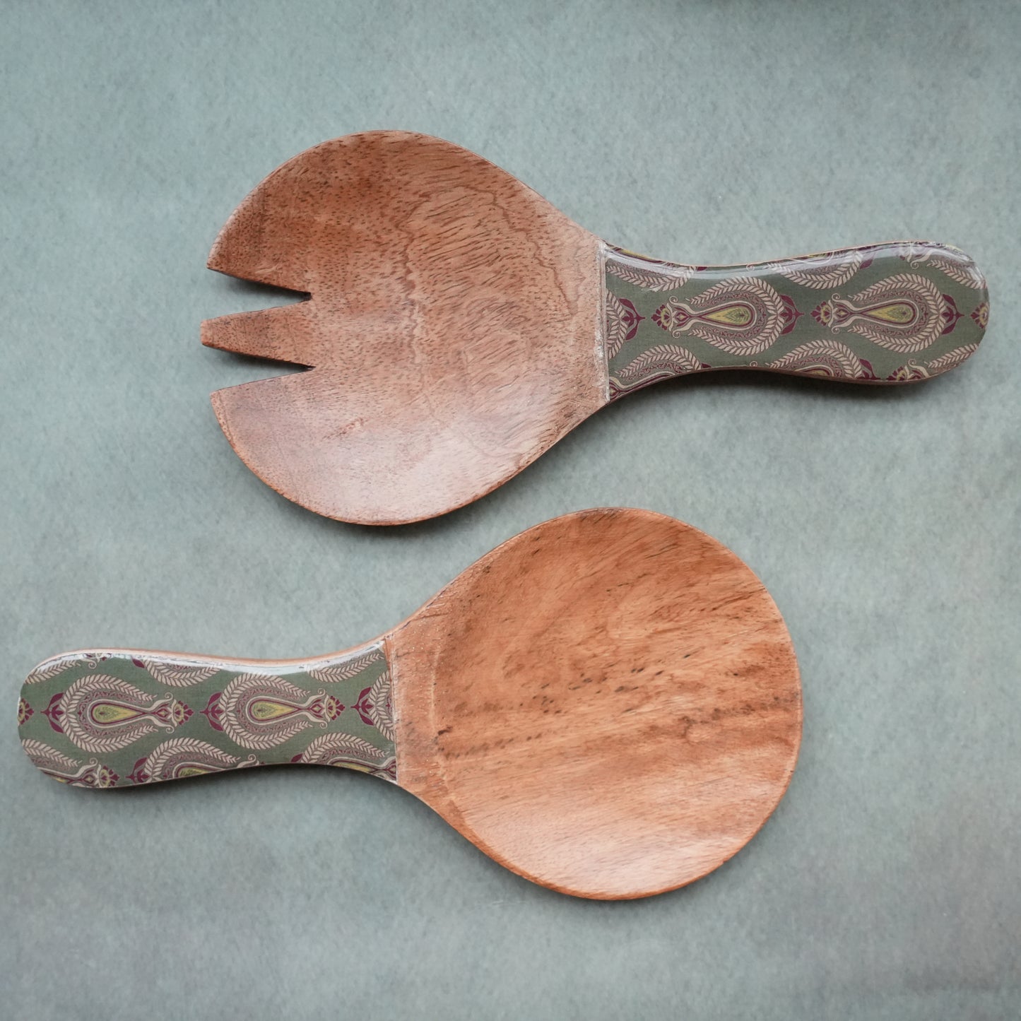 Paisley Wooden Salad Servers