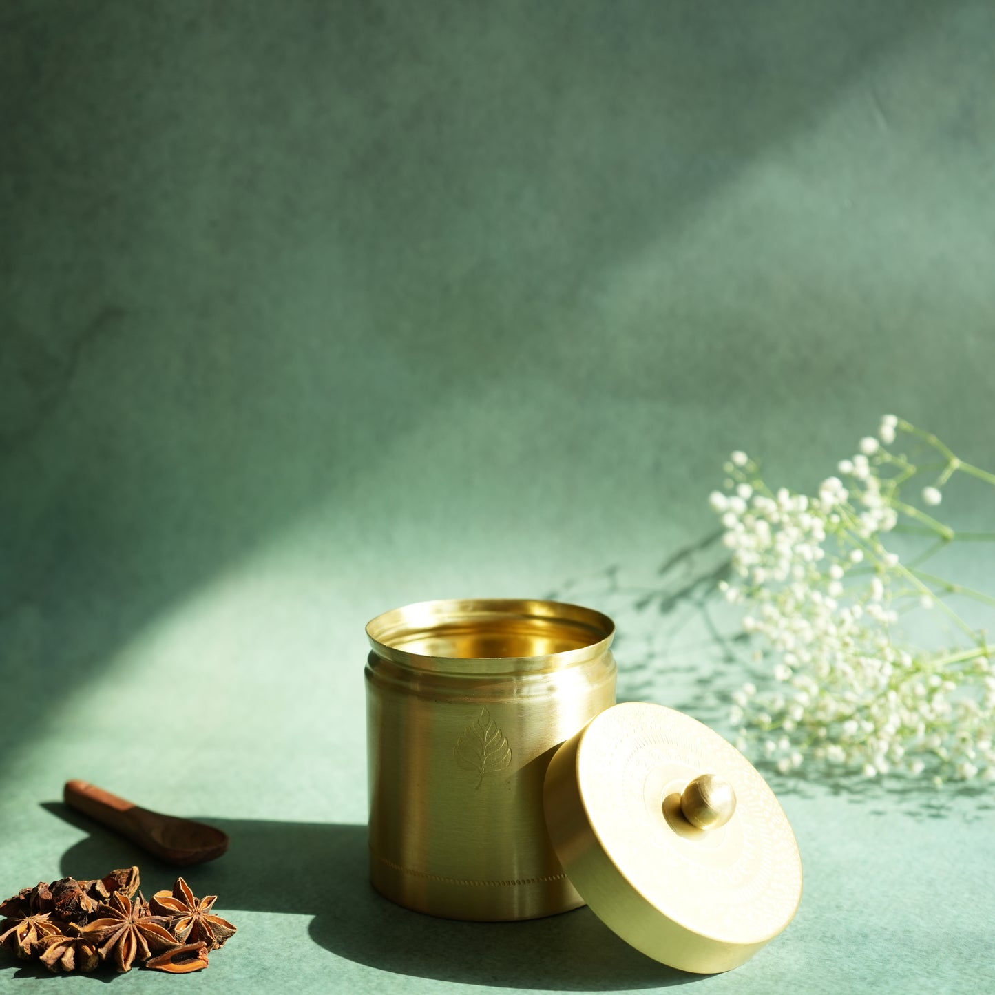 Matte Brass Storage Jar- Small