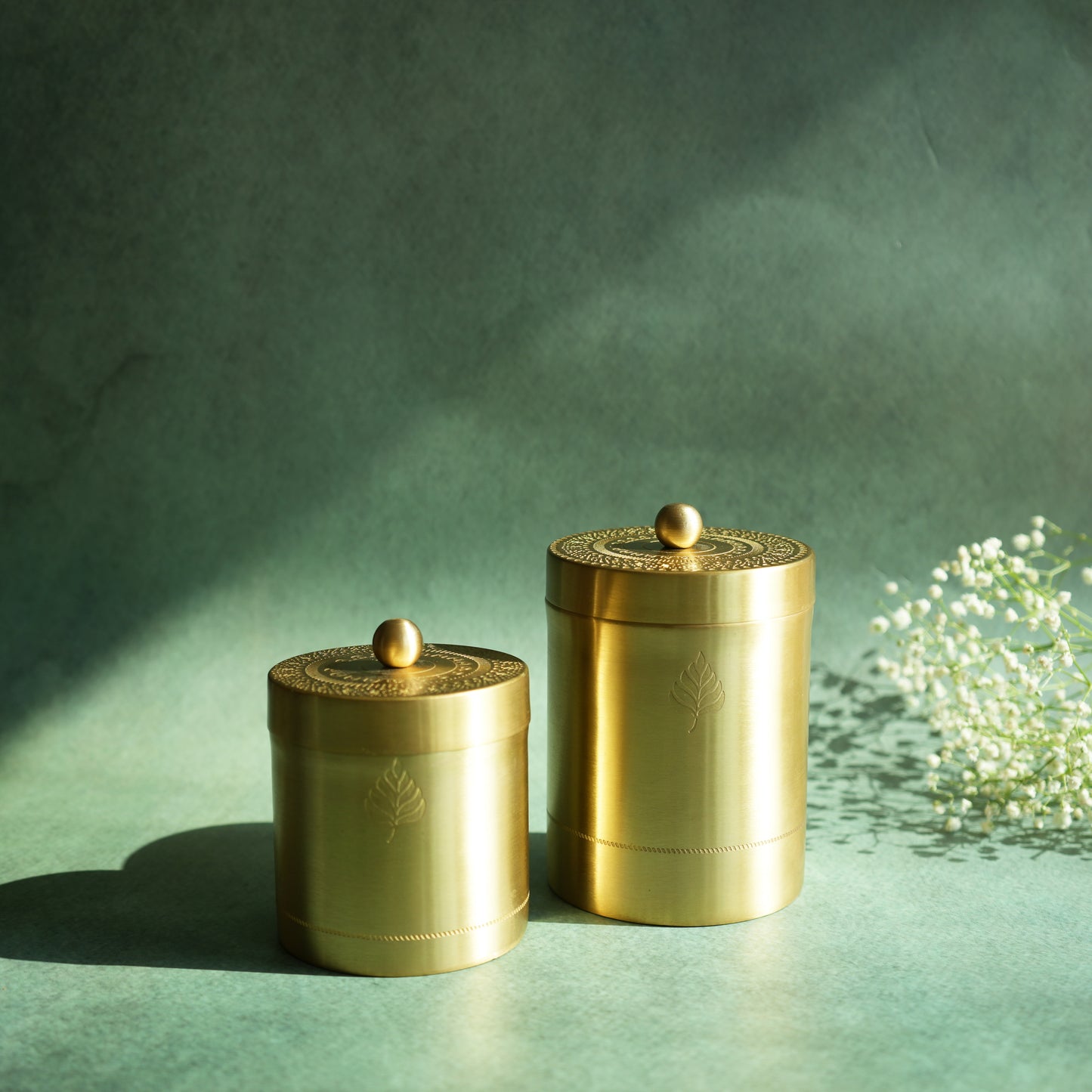 Matte Brass Storage Jar- Small