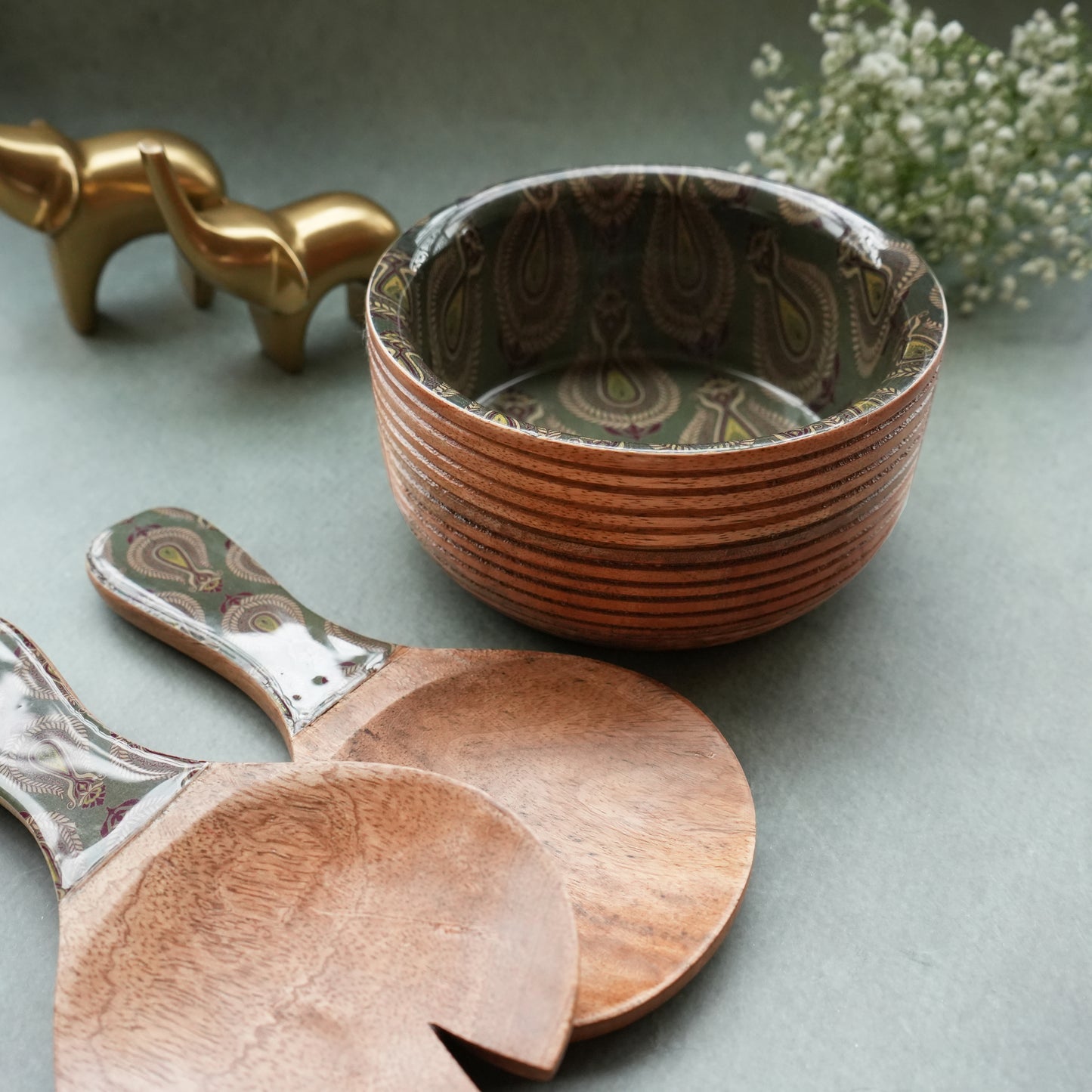 Paisley Round Salad Bowl- Small