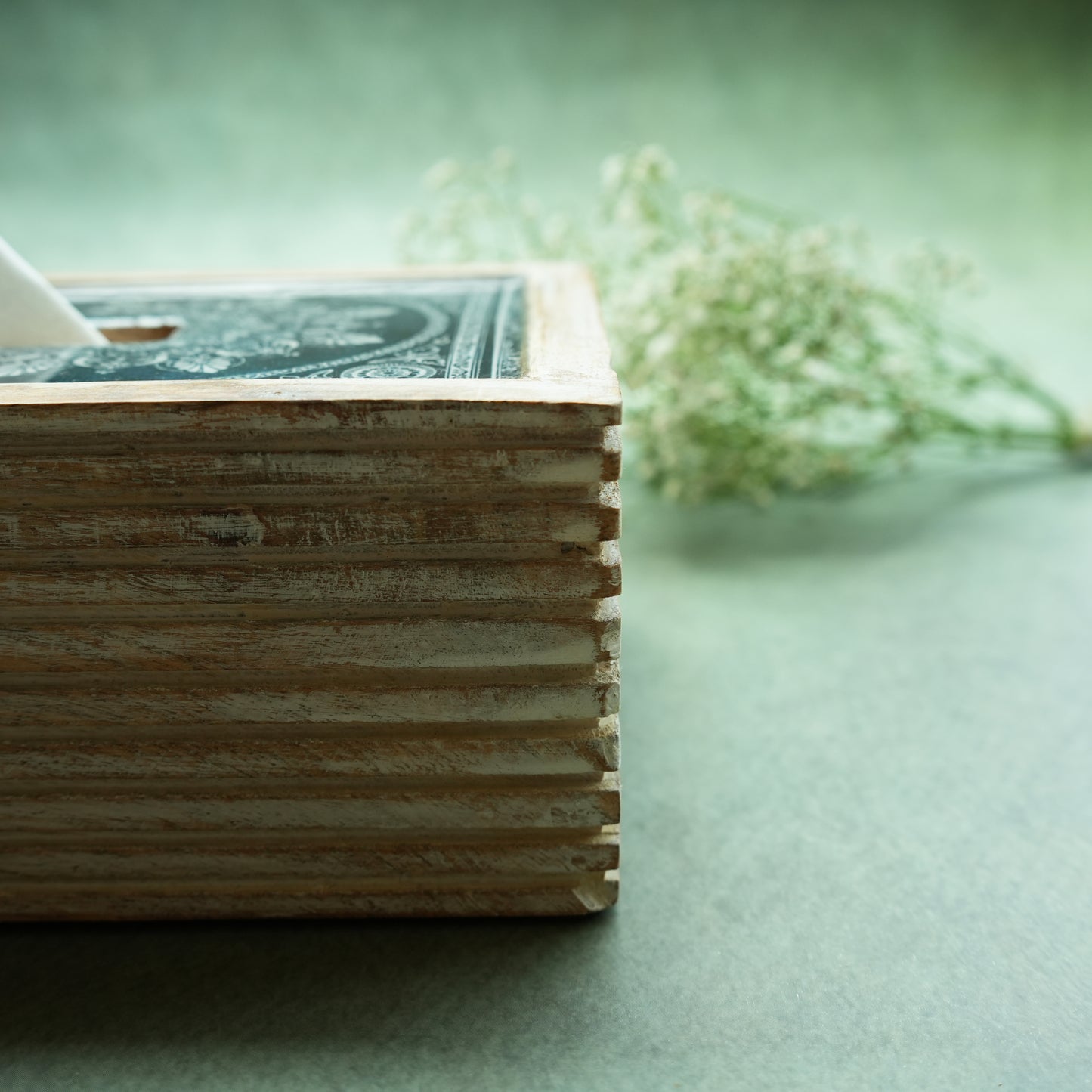 Iris Rectangle Wooden Tissue Box