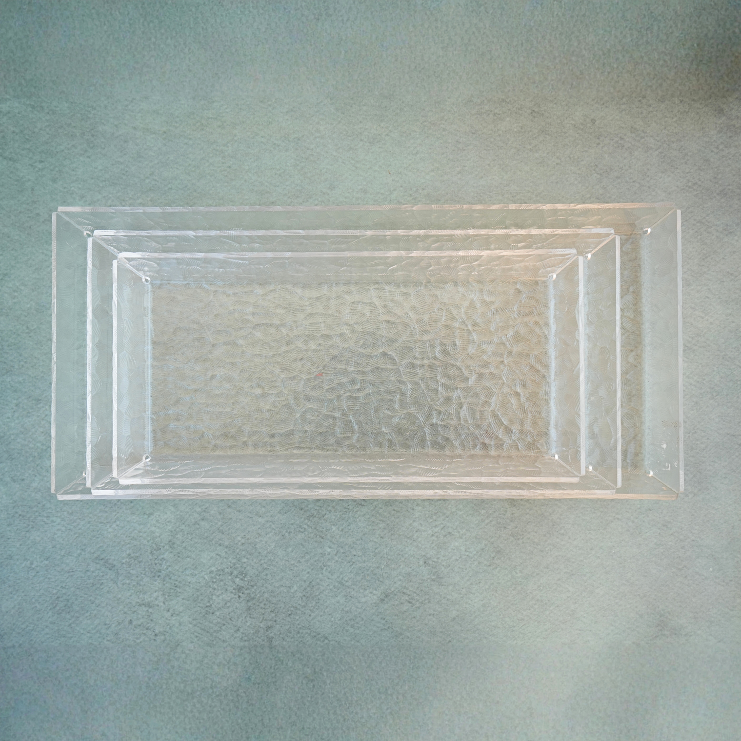 Rippled Acrylic Oblong Set of 3 Serving Tray