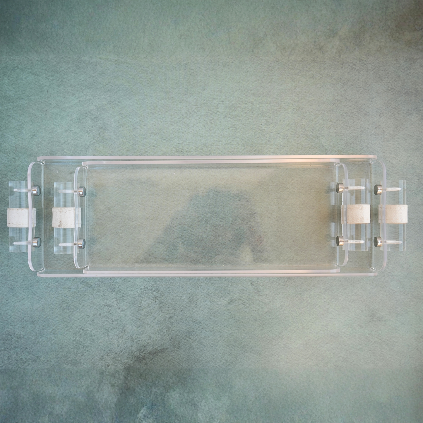 Clear Acrylic Oblong Set of 2 Serving Tray