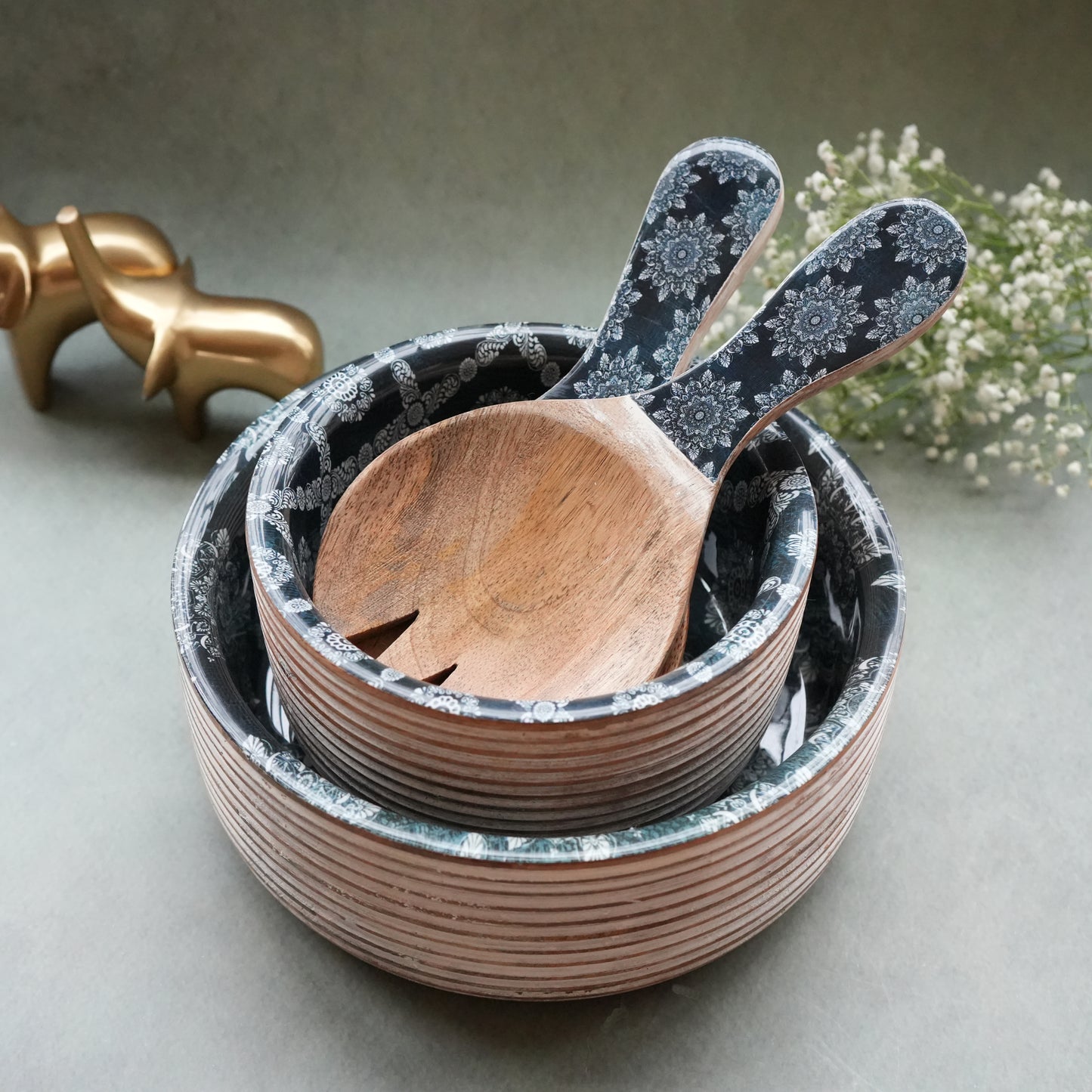 Iris Round Salad Bowl- Big