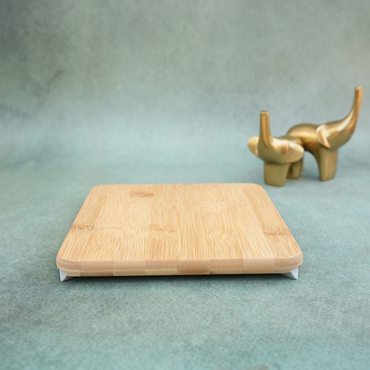 ⁠2-IN-1 Sqaure Wooden Trivet + Mini Chopping Board