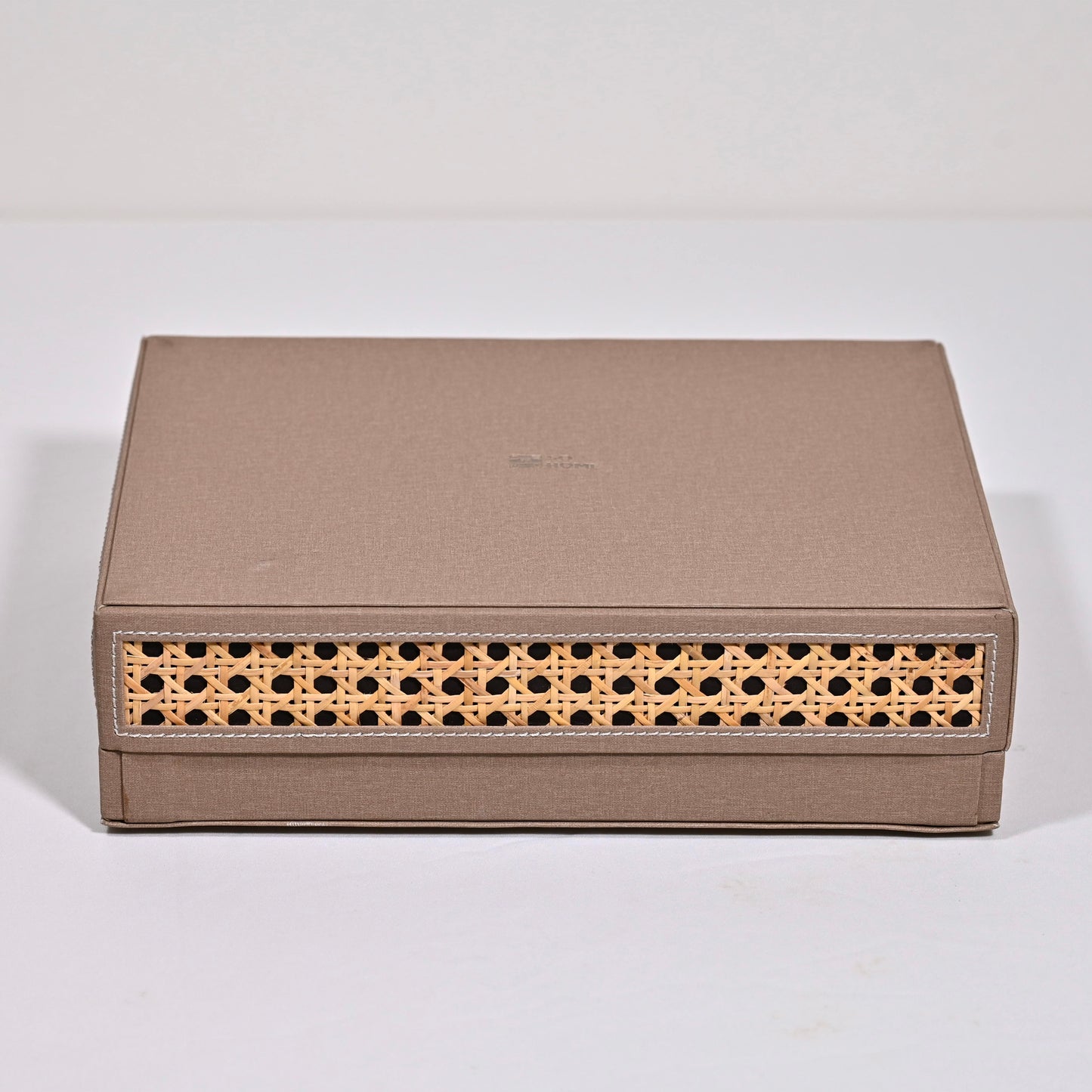 Dark Beige Rattan Watch Organiser (Large)