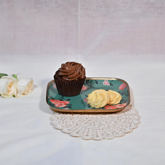 Regular Square Floral Starter Plate - Begonia