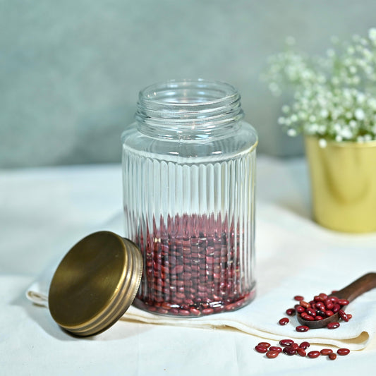 Fluted Glass Jars (1200ml)