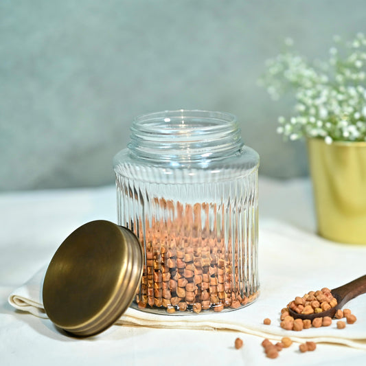 Fluted Glass Jars (900ml)