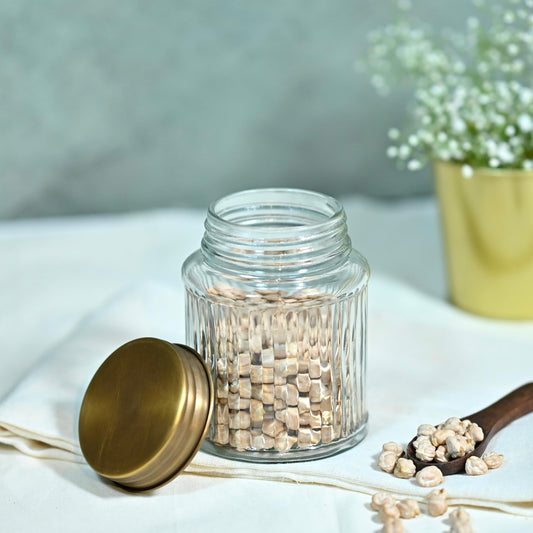 Fluted Glass Jars (700ml)