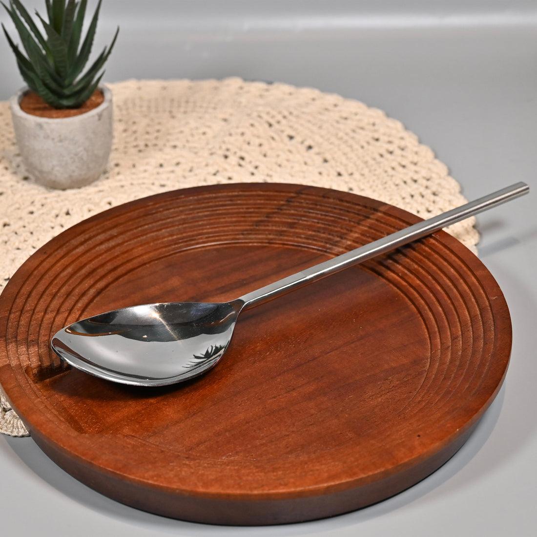 Semi-Matte Stainless Steel Pan Serving Spoon (Regular) | SoHome